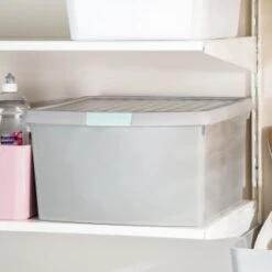 B&M Waffle Clip Box 25.5L - Grey -B&M 375472 grey 25 5l waffle clip box 3