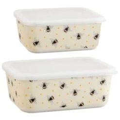 B&M Rectangular Tubs 2pk - Bees 13 B&M Rectangular Tubs 2pk - Bees -B&M 375968 2pk reuse and repurpose rectangle tubs bee 3