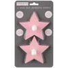 B&M Star Shaped Self Adhesive Hooks 2pk - Blush -B&M 376159 2pk star shaped self adhesive hooks pink