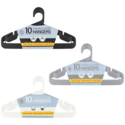 B&M Jumbo Hangers 10pk - Black -B&M 376555 376556 376557 10pk strong clothes hangers main
