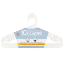 B&M Jumbo Hangers 10pk - White -B&M 376557 10pk strong clothes hangers white 2