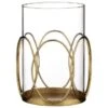 B&M Glass Candle Holder - Gold 1 B&M Glass Candle Holder - Gold -B&M 376919 candle holder gold