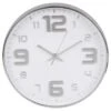 B&M Embossed Clock - Silver 1 B&M Embossed Clock - Silver -B&M 376994 embossed clock silver