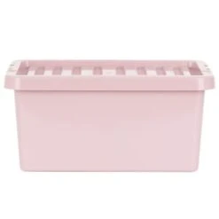 B&M Storage Box With Lid 11L - Dusty Pink -B&M 377033 11l storage box dusty pink