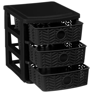 B&M 3 Tier Chevron Storage Organiser - Black 3 B&M 3 Tier Chevron Storage Organiser - Black