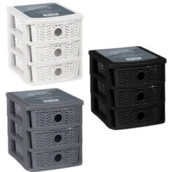 B&M 3 Tier Chevron Storage Organiser - Black 7 B&M 3 Tier Chevron Storage Organiser - Black -B&M 377462 3 drawer chevron organiser main