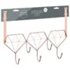 B&M Diamond Geo Overdoor Hooks - Rose Gold -B&M 377705 diamon geo over door hook rose gold