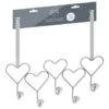 B&M Heart Diamante Overdoor Hooks -B&M 377713 5 ball heart diamante hooks