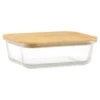 B&M Rectangular Glass Food Container With Bamboo Lid -B&M 378623 regular glass food container 2