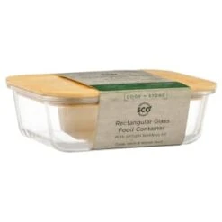 B&M Rectangular Glass Food Container With Bamboo Lid 9 B&M Rectangular Glass Food Container With Bamboo Lid -B&M 378623 regular glass food container 3