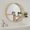 B&M Bamboo Mirror With Shelf - Natural Wood