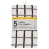 B&M Essentials Check Tea Towels - Black 5pk 2 B&M Essentials Check Tea Towels - Black 5pk -B&M 380235 5pk check tea towels black