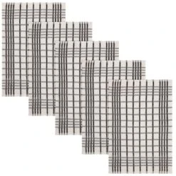 B&M Essentials Check Tea Towels - Black 5pk 8 B&M Essentials Check Tea Towels - Black 5pk -B&M 380235 5pk check tea towels black 2