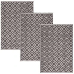 B&M Grey Textured Tea Towels 3pk 6 B&M Grey Textured Tea Towels 3pk -B&M 380238 3pk textured tea towels grey 2