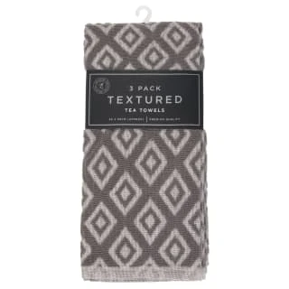 B&M Grey Textured Tea Towels 3pk 3 B&M Grey Textured Tea Towels 3pk