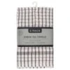 B&M Grey Check Tea Towels 3pk -B&M 380305 3pk check tea towels grey