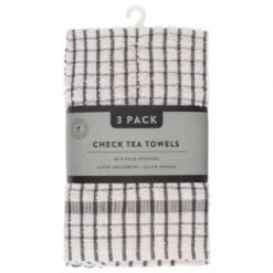 B&M Grey Check Tea Towels 3pk