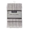B&M Check Tea Towels - Black 3pk -B&M 380307 3pk check tea towels black