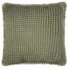 B&M Cotton Waffle Cushion - Green 2 B&M Cotton Waffle Cushion - Green -B&M 380445 luna cotton waffle cushion green
