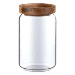 B&M Homestead Small Airtight Glass Jar With Acacia Lid