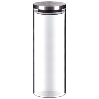 B&M Large Glass Cannister With Stainless Steel Lid 3 B&M Large Glass Cannister With Stainless Steel Lid