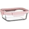 B&M Pink Glass Food Container - Large -B&M 380659 glass food container pink large 2