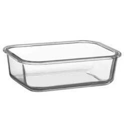 B&M Pink Glass Food Container - Large -B&M 380659 glass food container pink large