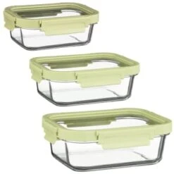 B&M Green Glass Food Container - Small -B&M 380662 380663 380664 glass food container green medium
