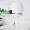 B&M Bathroom Mirror With Wooden Shelf -B&M 381363 bathroom mirror with wooden shelf