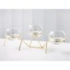 B&M Glass & Gold Tealight Candle Holder -B&M 381550 glass and gold tealight holder
