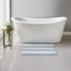 B&M Newbury Stripe Bath Mat 50 X 80cm - Blue -B&M 381557 newbury stripe bath mat blue