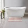 B&M Newbury Stripe Bath Mat 50 X 80cm - Blush -B&M 381559 newbury stripe bath mat blush