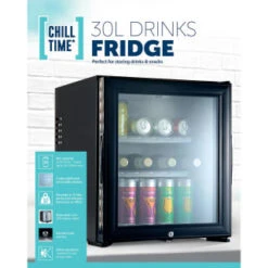 B&M Chill Time Mini Bar Fridge 30L 9 B&M Chill Time Mini Bar Fridge 30L -B&M 381810 chill time 30l drinks fridge 4