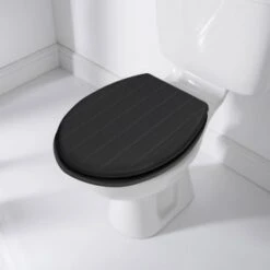 B&M Tongue & Groove Toilet Seat - Black