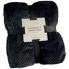 B&M Waffle Fleece Throw - Black -B&M 383147 supersoft waffle fleece throw black