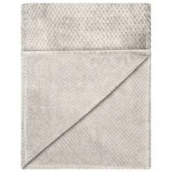 B&M Waffle Throw - Silver -B&M 383149 home collection supersoft waffle throw