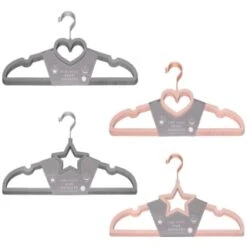 B&M Velvet Heart Shaped Hangers 8pk - Grey -B&M 383671 8pk velvet shaped hangers main