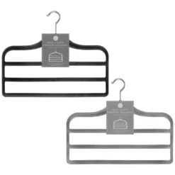 B&M Velvet Trouser Hangers 3pk - Black -B&M 383688 3pk pure velvet trouser hangers main
