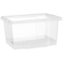 B&M Clear Storage Boxes With Lids 3pk 20L -B&M 384092 20l lidded box 3pk 2