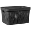 B&M Large Rectangular Spot Storage Basket - Black -B&M 384183 rectangular large spot basket black
