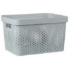 B&M Large Rectangular Spot Storage Basket - Grey -B&M 384188 rectangular large spot basket grey