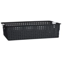 B&M Set Of Three Storage Baskets - Black -B&M 384207 3pk storage boxes black 2