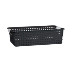 B&M Set Of Three Storage Baskets - Black -B&M 384207 3pk storage boxes black 5