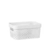 B&M Medium Rectangular Spot Storage Basket - White 1 B&M Medium Rectangular Spot Storage Basket - White -B&M 384302 rectangular medium spot basket white