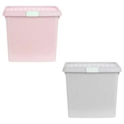 B&M Waffle Clip Box Storage Cube 14L - Dusty Pink -B&M 384965 384966 14l waffle clip box cube group 1