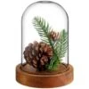 B&M Pine Cone Arrangement In Cloche -B&M 387532 pine cone arrangement in cloche