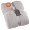 B&M Cosy At Home Silver Teddy Throw -B&M 388657 teddy throw silver