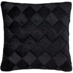 B&M Rubin Black Velvet Basket Weave Cushion