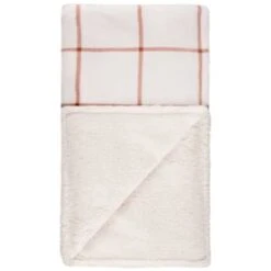 B&M Winston Check Sherpa Throw - White -B&M 388854 winston check throw with sherpa 3