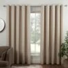 B&M Colorado Hopsack Fully Lined Cream Eyelet Curtains 66 X 72"